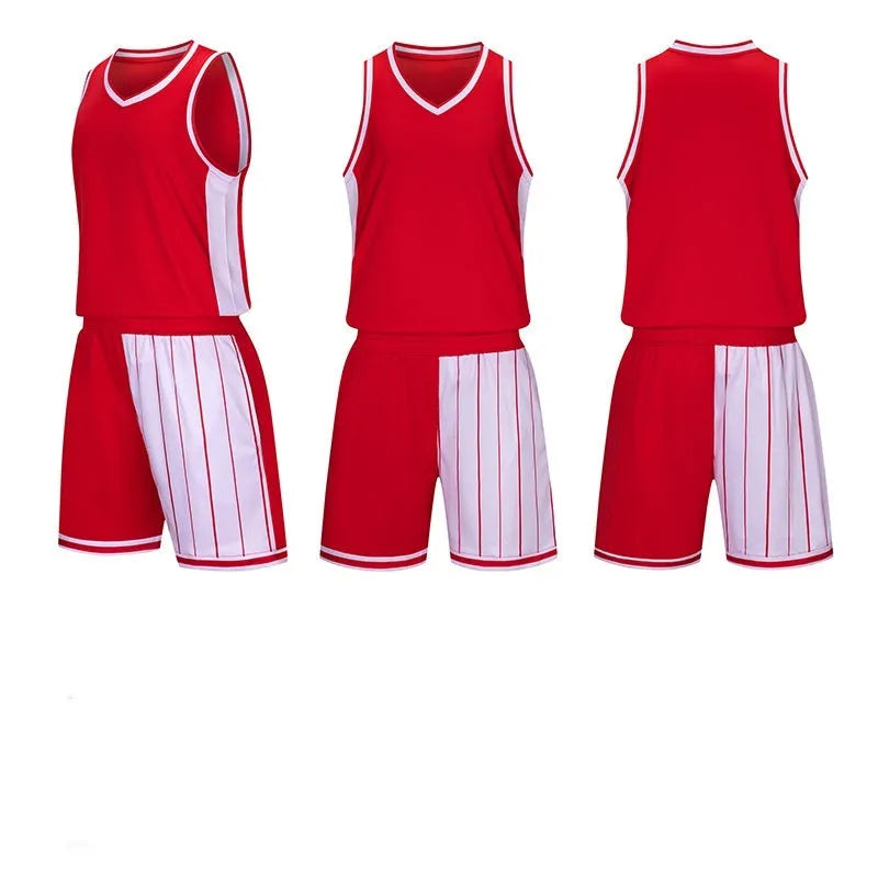 Men's quick-drying basketball suit set in dream blue showing jersey and shorts for summer sports training