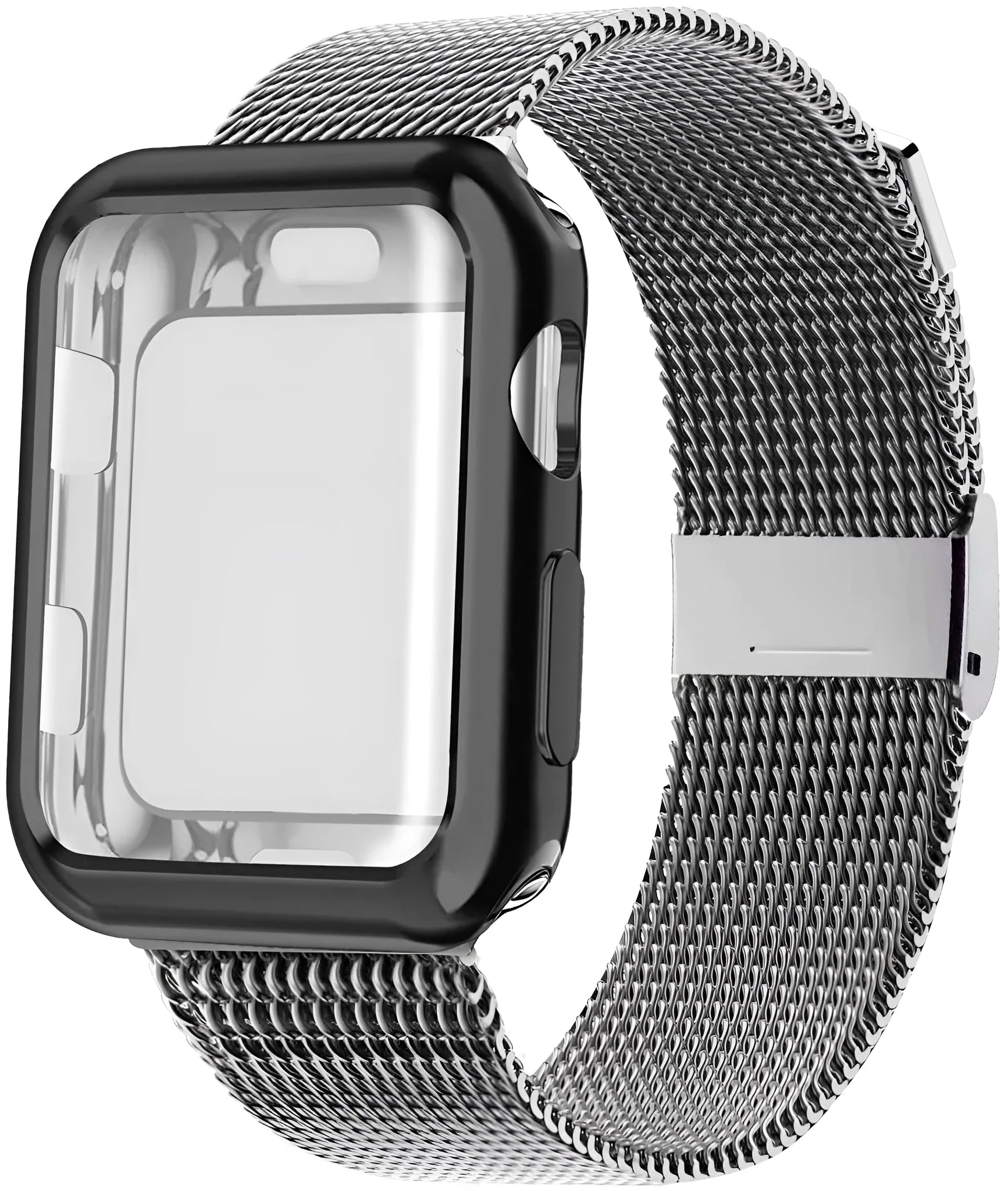 Apple Magnetic Watch Band in Milan metal loop style with magnetic closure, shown in silver colour
