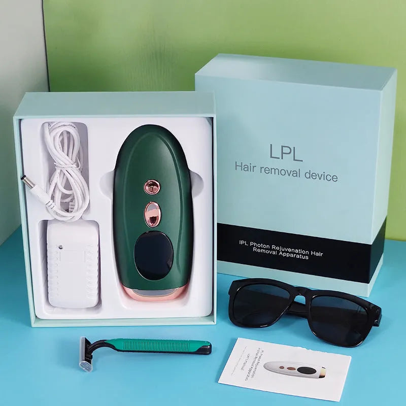 Laser freezing point epilator in white, ABS casing, AC electric powered for whole body hair removal