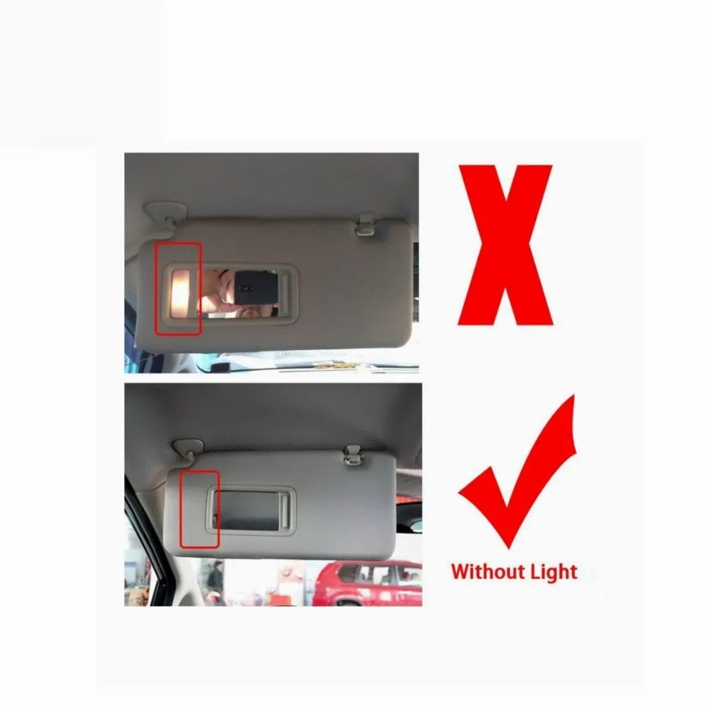 Beige sun visor with flip-down cosmetic mirror for Nissan Lida 2005-2012