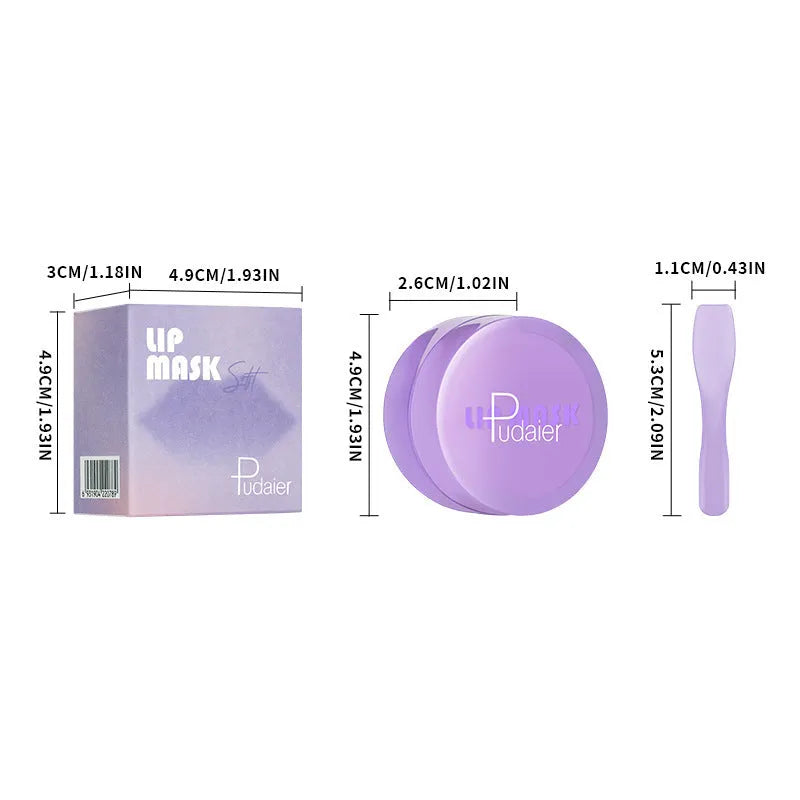 Exfoliating lip balm mask with scraper tool in 10ml size