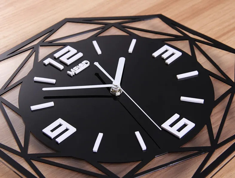 Acrylic wall clock with white dial and green frame, silent sweeping movement, 40cm size