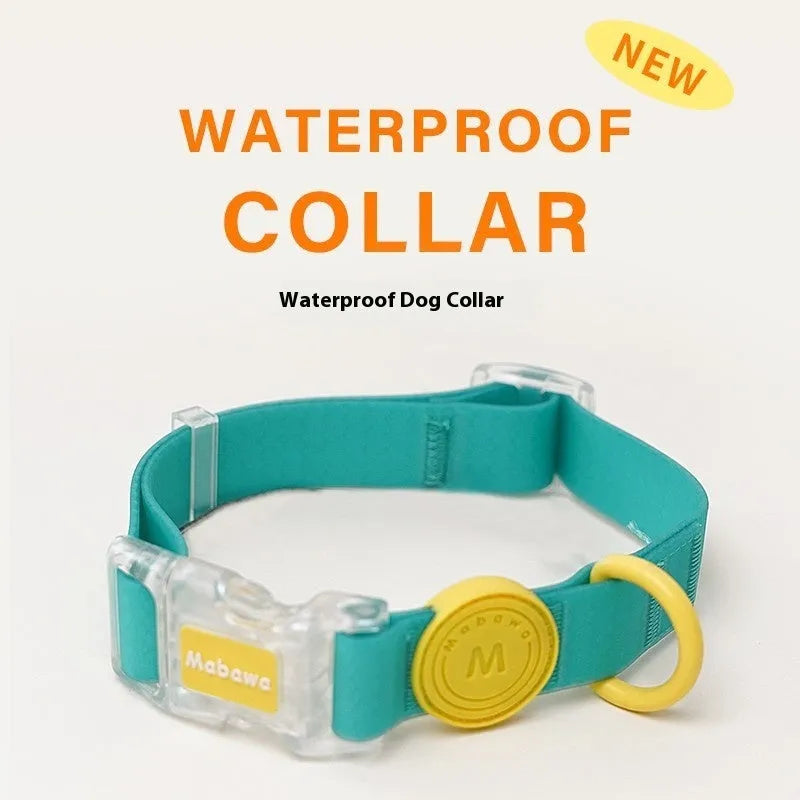 Nylon dog collar and hand-holding rope set in smoky gray, lemon yellow, rose pink, new green, with 1.5m and 2.1m options
