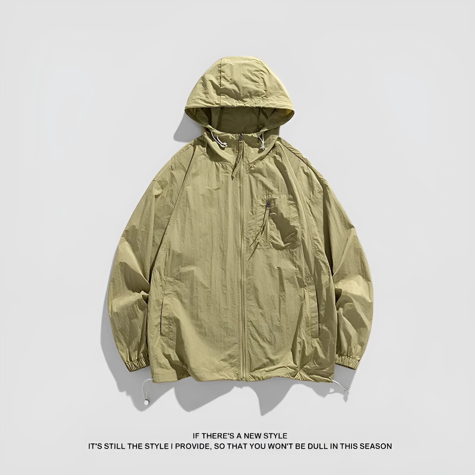 Lightweight hooded sun protection jacket in caramel colour for men and women, Spandex and Lycra fabric