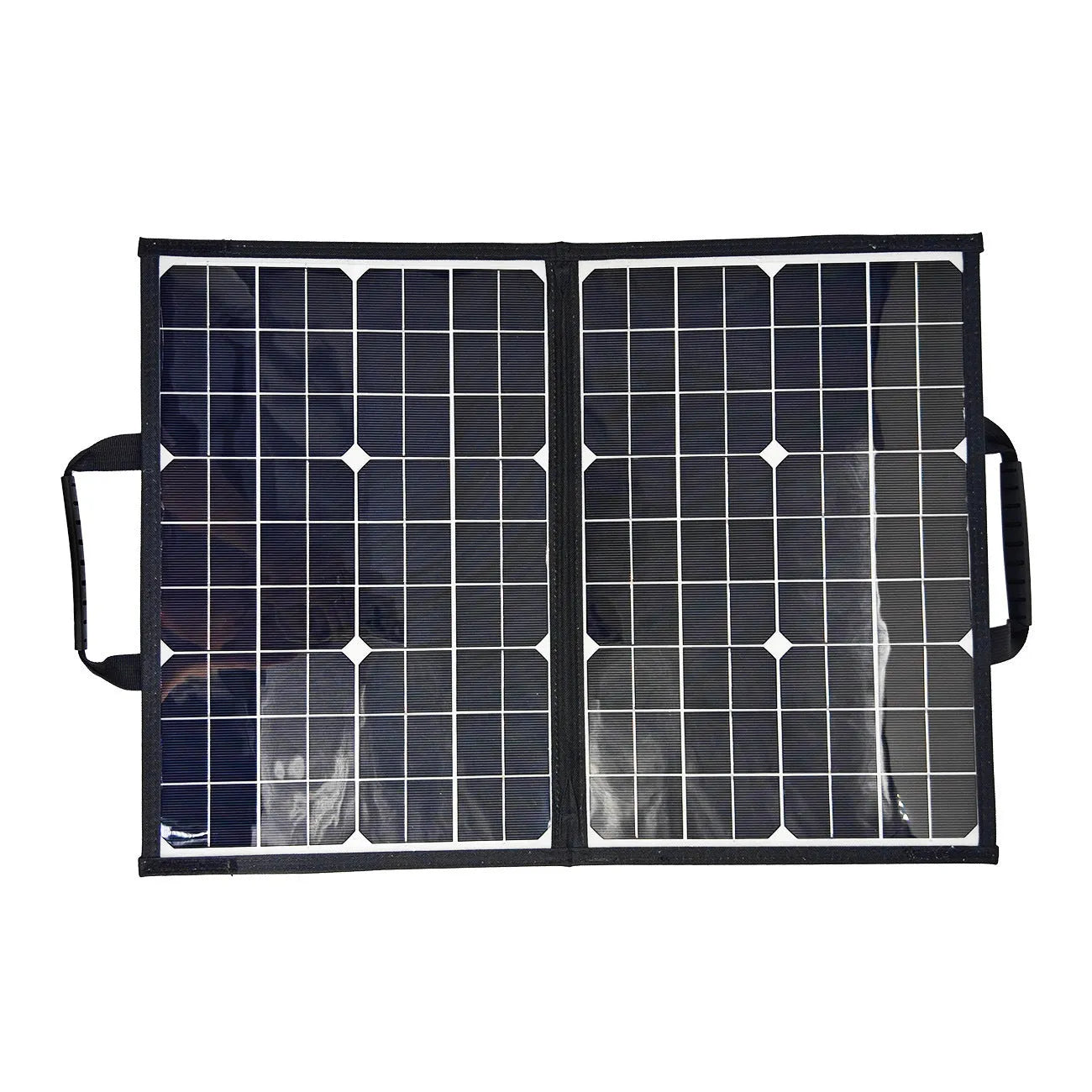 Black 40W portable folding solar panel bag with compact 425x285x8mm folded dimensions
