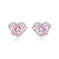 Guardian Heart trend stud earrings for women white K electroplated copper heart shape