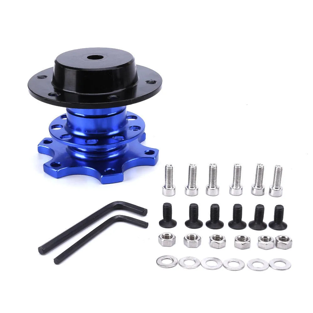 Car modification steering wheel quick release adapter in five colour options: black, red, blue, silver, gold