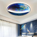 Creative Planet Ceiling Light round earth design with white and warm light LED aluminium PC shade 30x6cm 50W