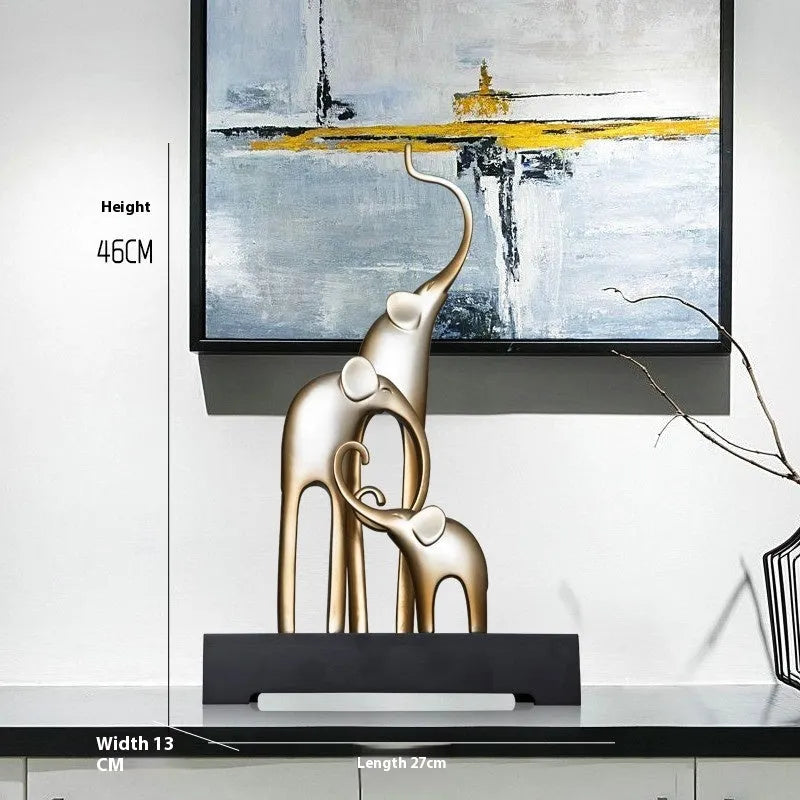 Fortune Bring Elephant resin decorative statue in gold, silver, or retro colour