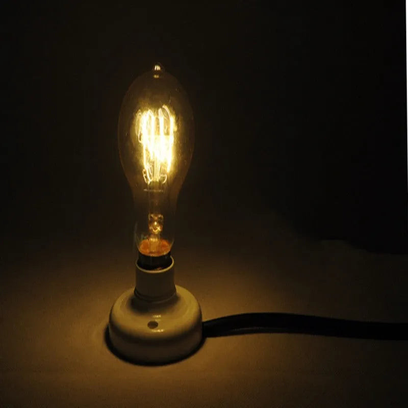 Retro wood table lamp with glass shade, electroplated finish, and dimmer switch for living room use