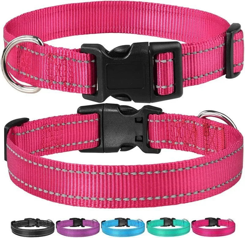Dog adjustable chest strap dog collar in nylon, available in multiple colours and sizes from XS to XL