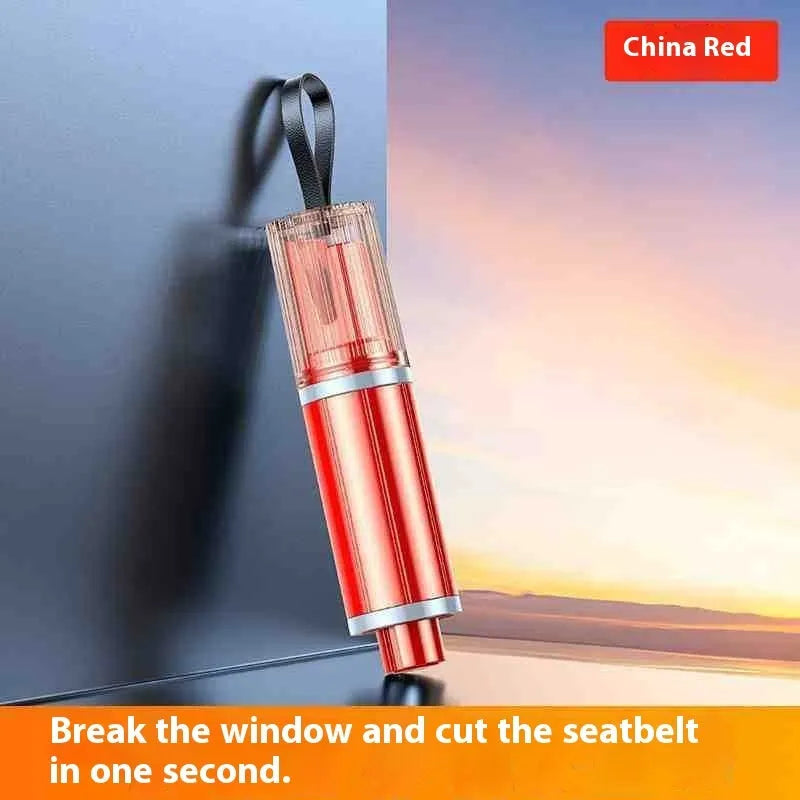 Car safety life hammer window breaking machine in black and red made from ABS material for emergency escape