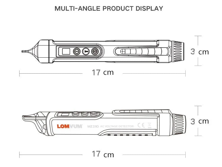 Intelligent Checkpoint black test pencil AC 10 voltage detector on white background