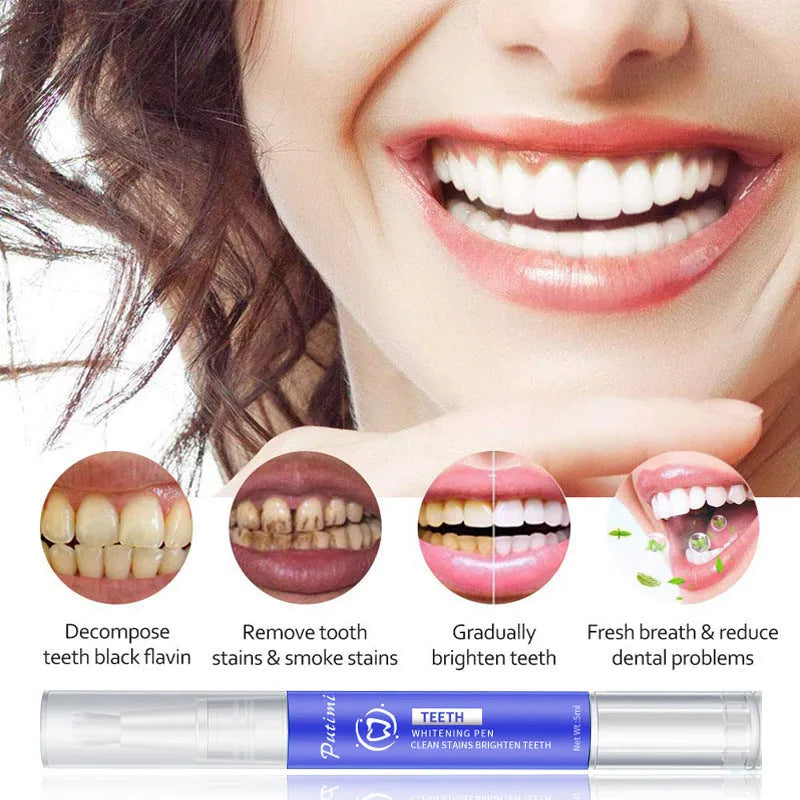 Teeth whitening pen with nano gel for removing tea and coffee stains, 5ml, 12.5cm length, unisex oral care product