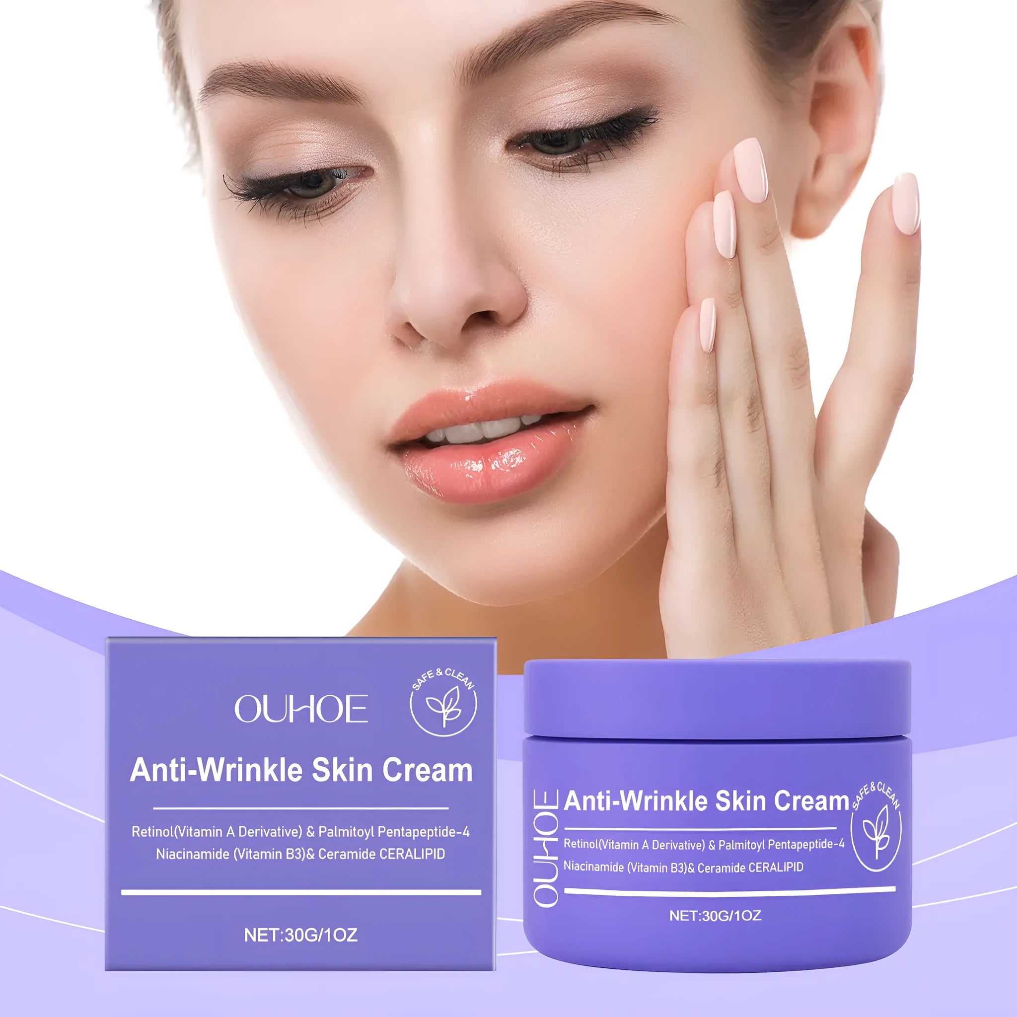 30g jar of moisturizing neck cream with retinol ceramides and peptides for daily skin care