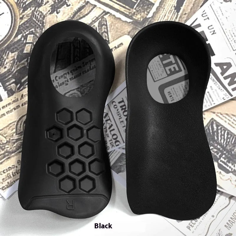 TPR arch support insoles for varus correction in white, black and skin colour options