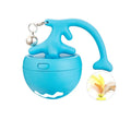 Pet cat toy fish bone rolling ball USB electric cat teasing ball with replaceable feather stick, blue colour
