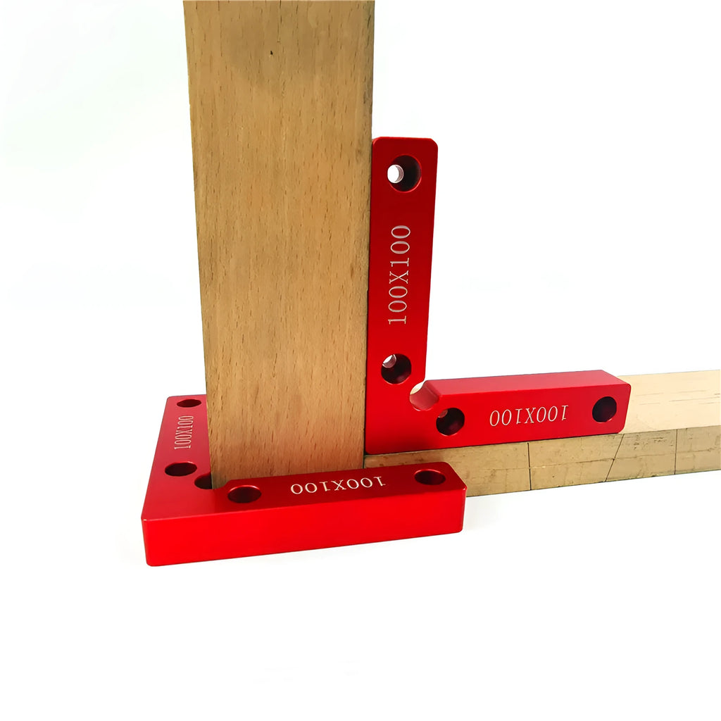 Aluminium alloy woodworking right angle fixture positioning block with measurement scales