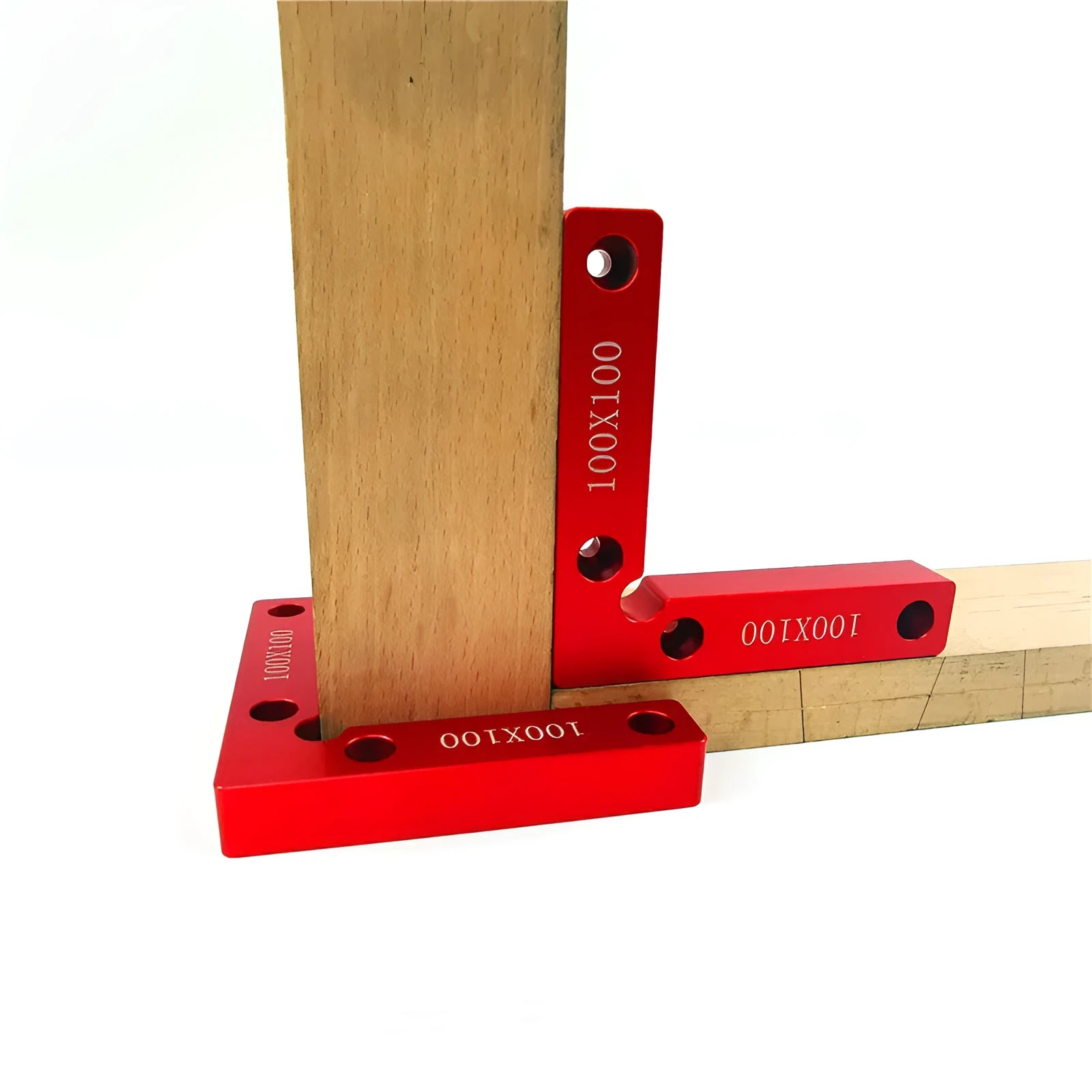 Aluminium alloy woodworking right angle fixture positioning block with measurement scales