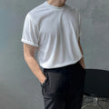 Men's slim-fit cotton t-shirt in white and black colours with half sleeves