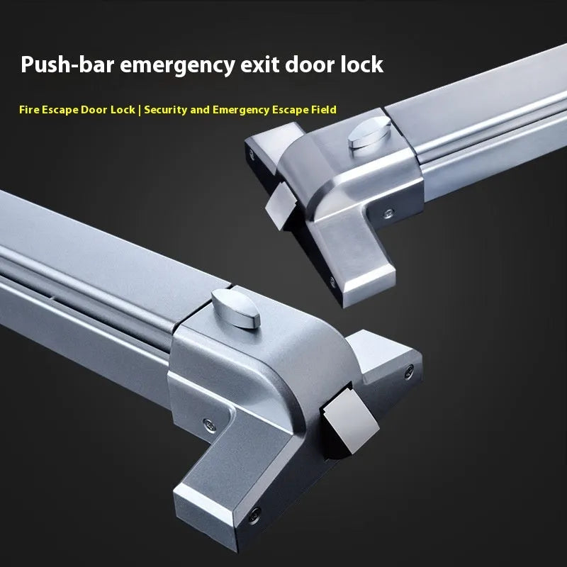 Stainless steel fireproof door push lock with external handle for 65cm wide baked paint single doors