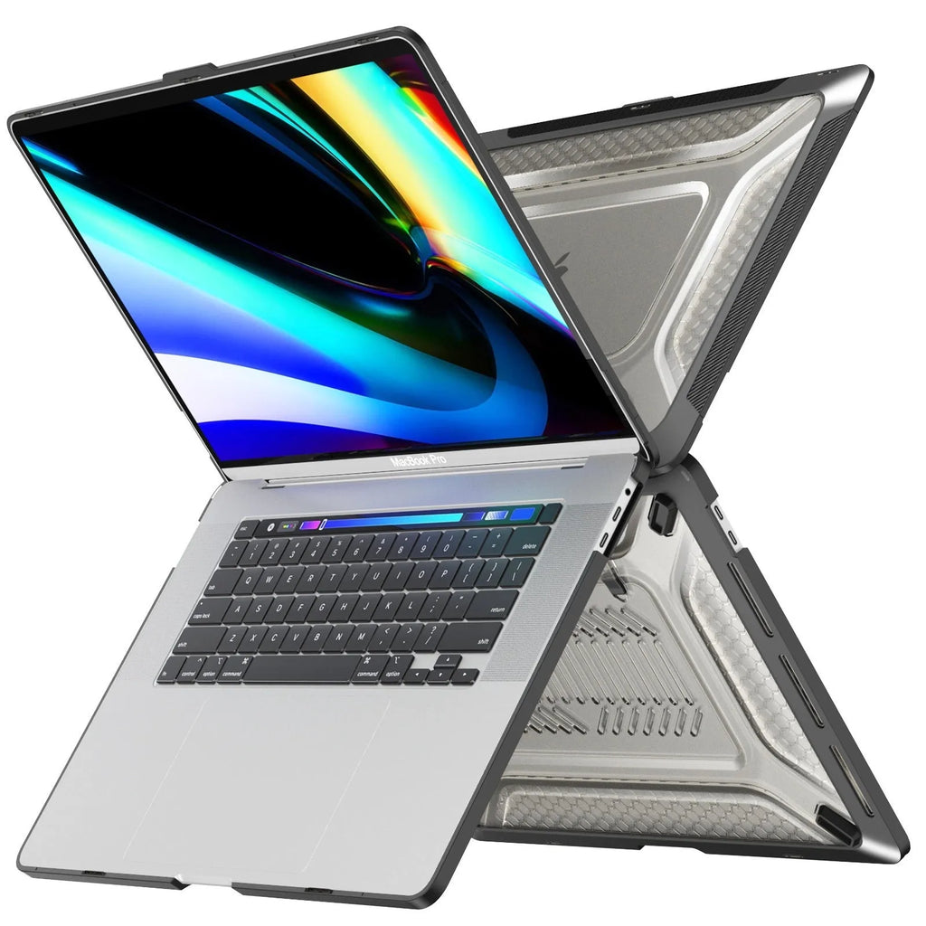 MacBook protective hard shell case in four colour options for Pro and Air models.