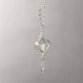 Hollow out creative pendant necklace with Mori style winding detail on alloy cross chain, unisex, 41-50cm perimeter
