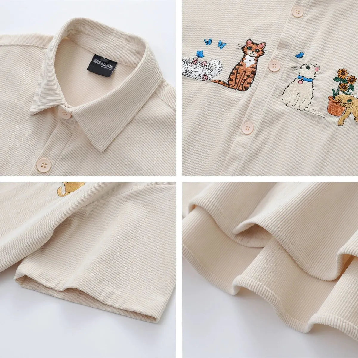 Loose cartoon cardigan for teenagers in apricot colour, made from polyester fibre with embroidery
