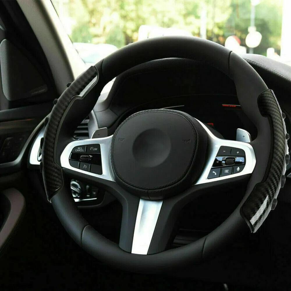 Carbon fibre black fibre anti-skid sleeve for 38cm diameter car steering wheels