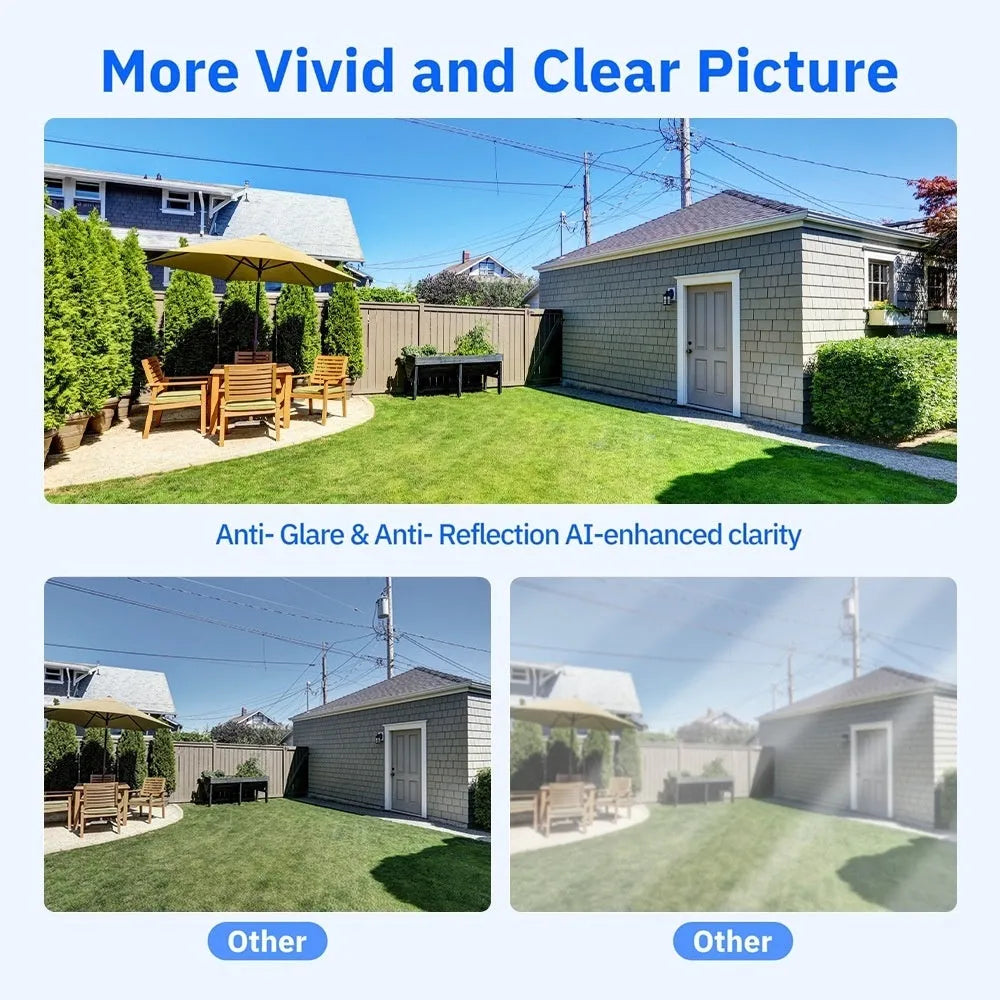 White wireless network HD camera with two-way intercom and night vision, 109x102x59mm, front view