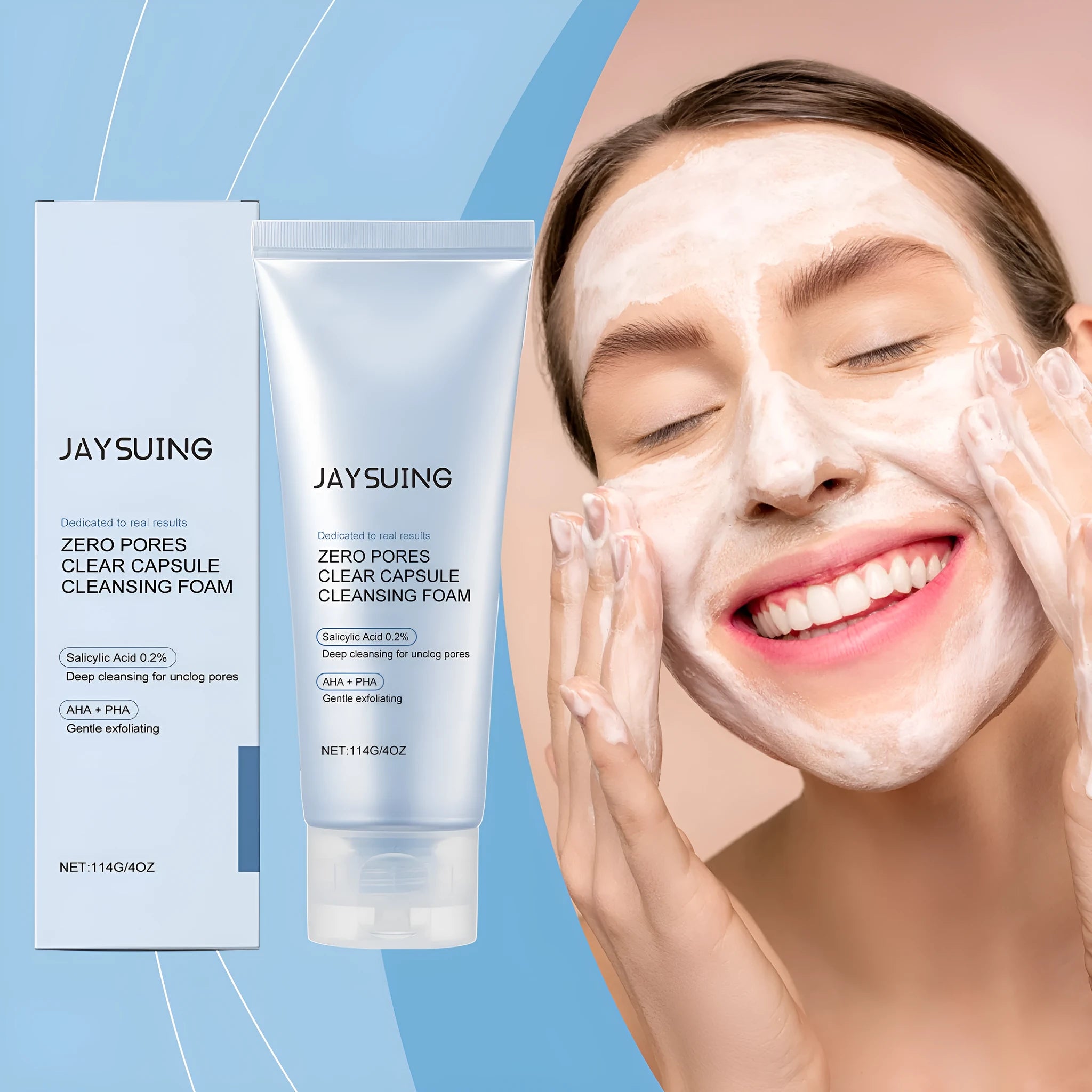 114g salicylate cleansing facial cleanser tube for delicate pores with aloe and lactic acid