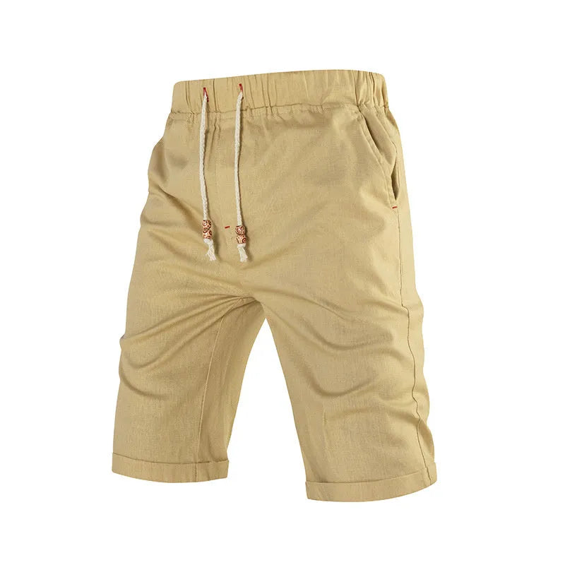 Men's summer sports shorts in black with drawstring waist and zipper pocket