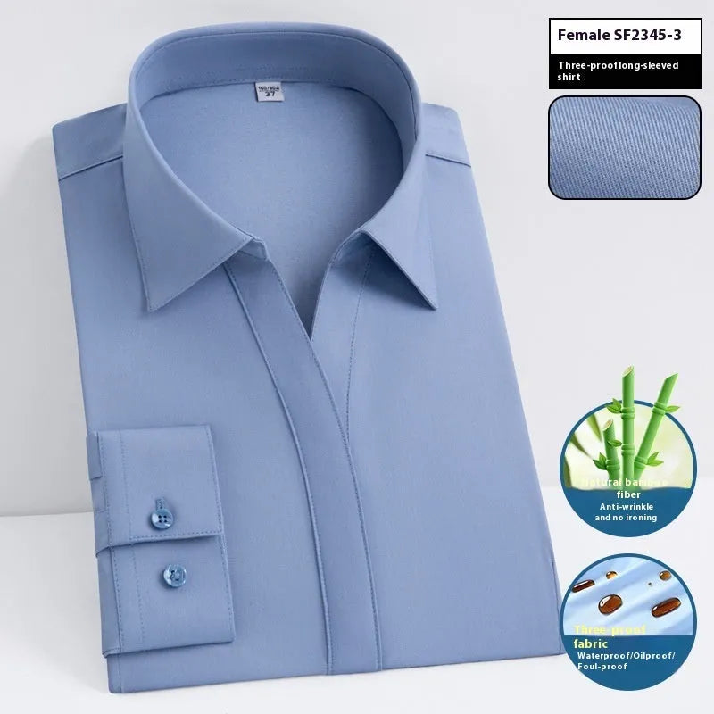 Men's bamboo fibre business shirt in slim fit with square collar, available in solid colours