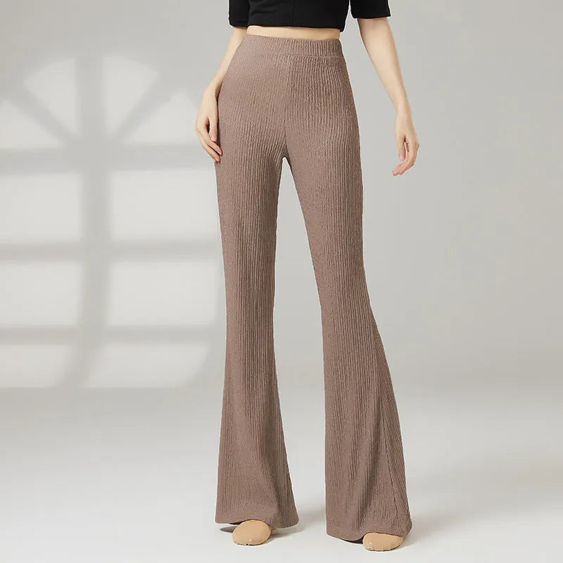 Women's classical dance practice trousers in stretch polyester fabric