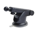 Black universal telescopic long rod car phone mounting bracket on a car dashboard.