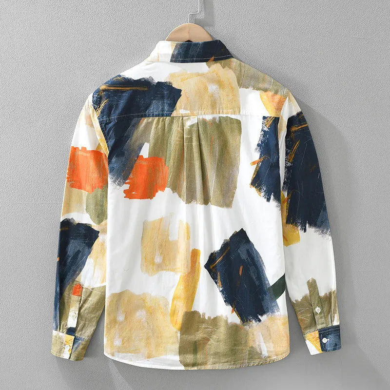Womens cotton loose cardigan top with long sleeves in printed colour, available in sizes M to XXXL
