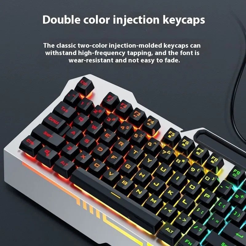 F3010 mechanical keyboard gaming bundle with metal construction and matching mouse and headset