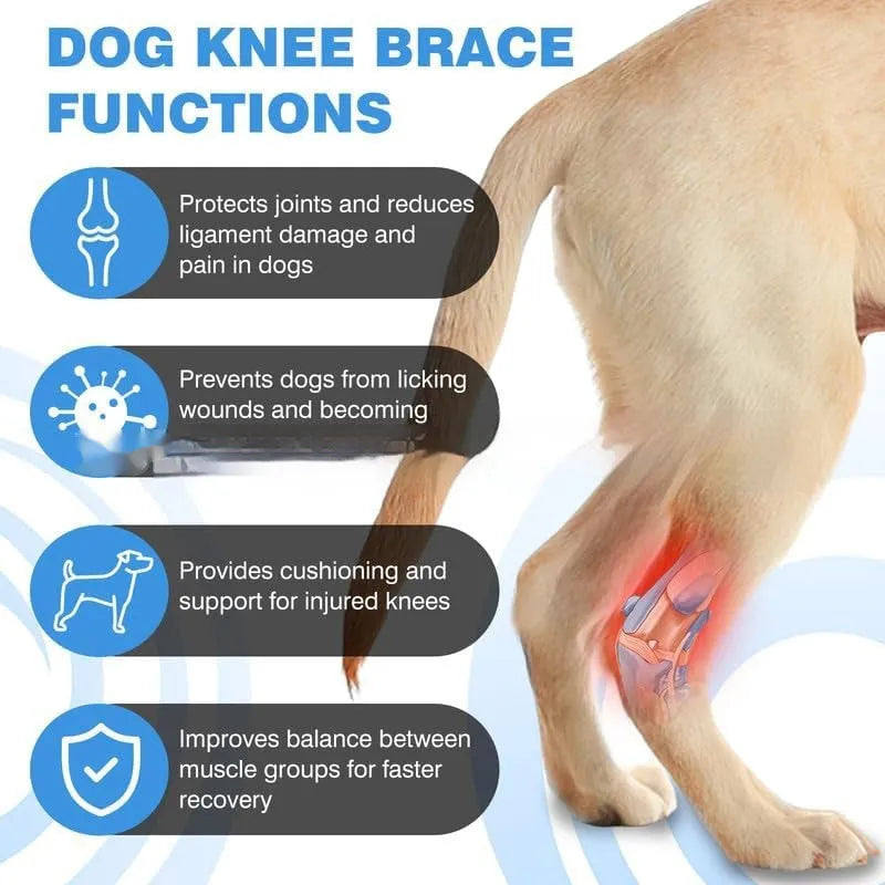 Black polyester dog leg guard for joint protection and ACL recovery in three sizes