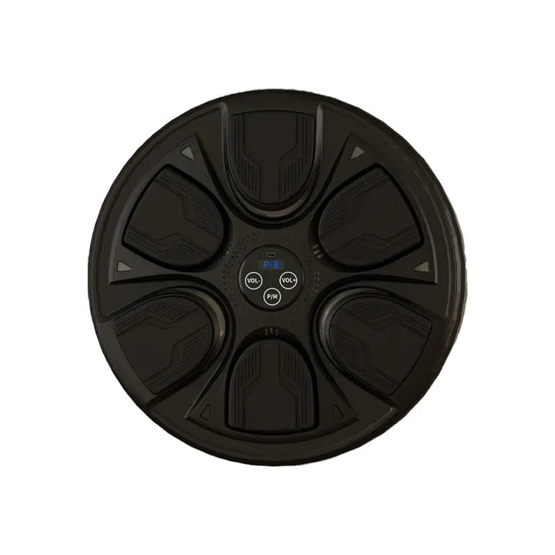 Intelligent music boxing machine wall target in black with leather and PP construction for home reaction training