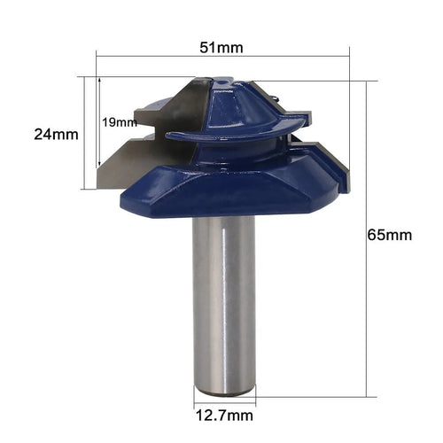 1/2 inch hard alloy face milling cutter in blue for wood tenon cutting