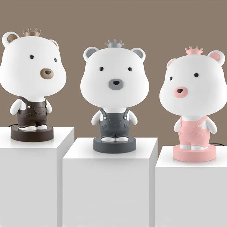 Cartoon animal table lamp with plastic shade and LED lighting in bear, cattle, rabbit or tiger designs