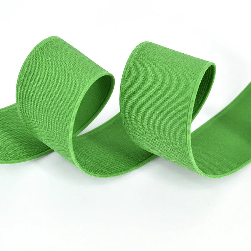 5cm wide colour elastic rubber band with imported silk covering, available in multiple colours