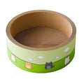 Large round cat scratch board with deepening pit design made from corrugated paper