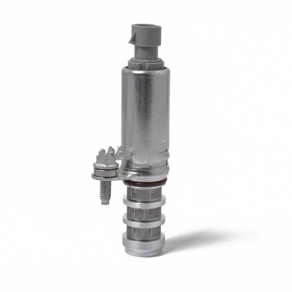 A pair of oil control solenoid valves for Buick and Chevrolet VVT systems.
