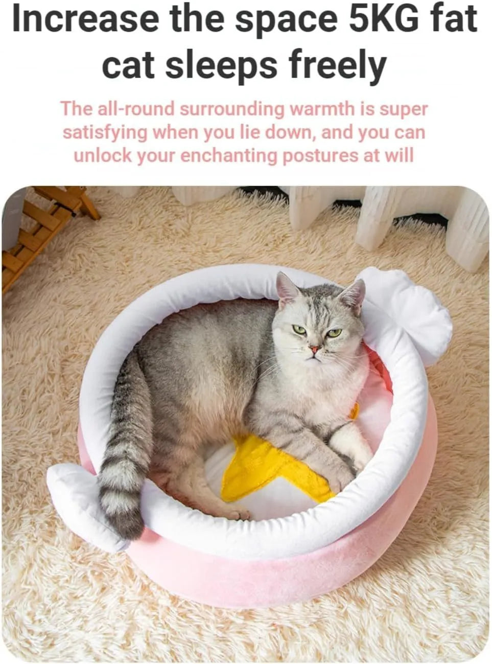 Honey pot magic shape cat sofa bed in pink or yellow with removable nest pad for small pets