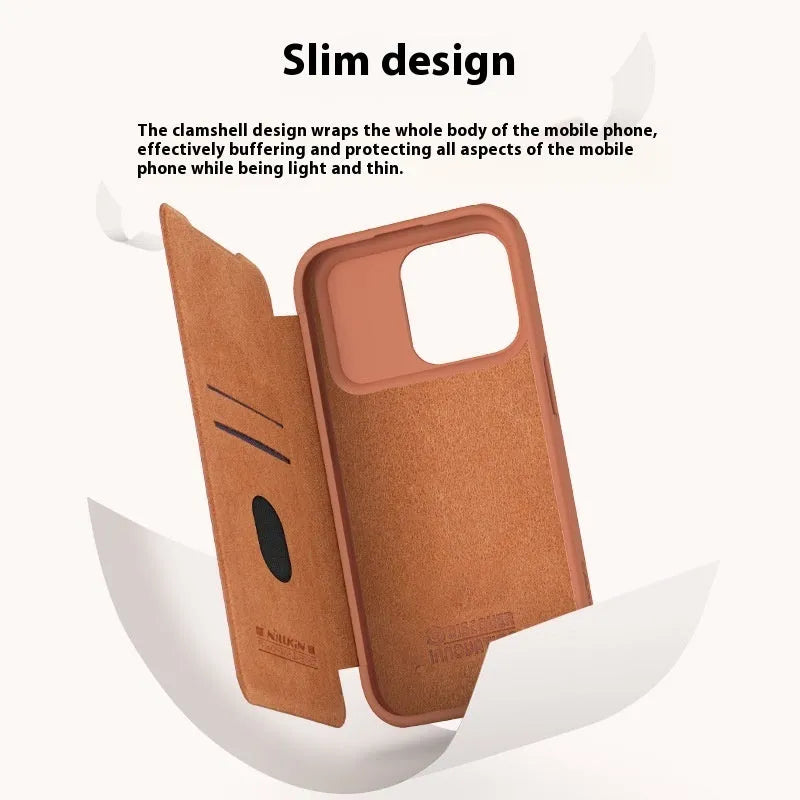 PRO Phone Case flip imitation leather for iPhone 15 Plus 15 Pro 15 Pro Max 14 Pro Max in Black, Brown, Red