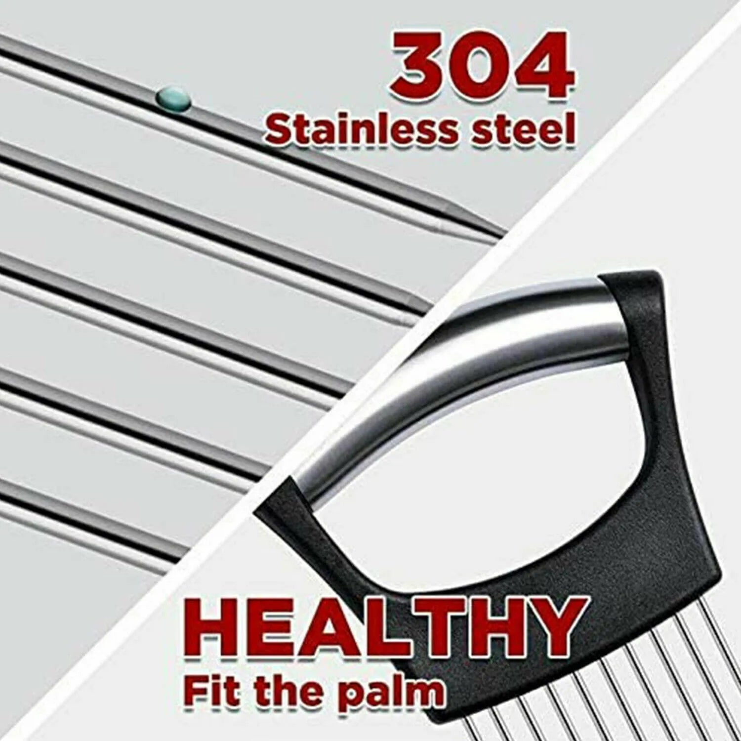 Stainless Steel Food Slice Assistant Onion Holder Slicer Tomato Cutter with NonSlip Handle 14cm x 9.5mm Kitchen Tool for Fixing and Dividing Food Materials