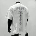 Men's loose fit pure cotton short sleeve t-shirt with printed letter design in black or white colours