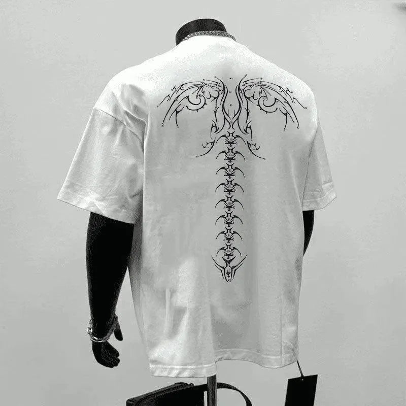Men's loose fit pure cotton short sleeve t-shirt with printed letter design in black or white colours