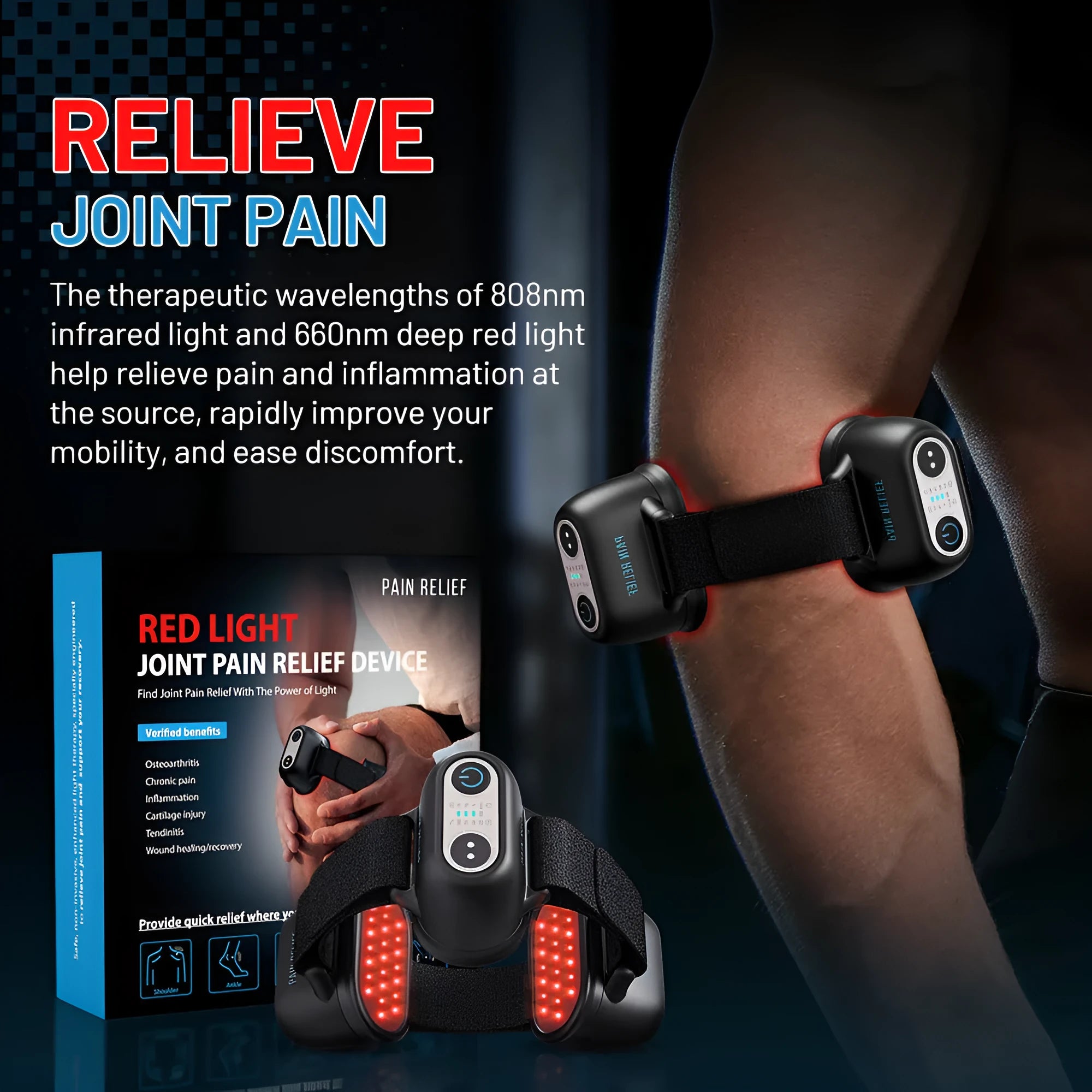 Black Joint Shoulder Pad Pain Physiotherapy Instrument with adjustable strap and three gear settings